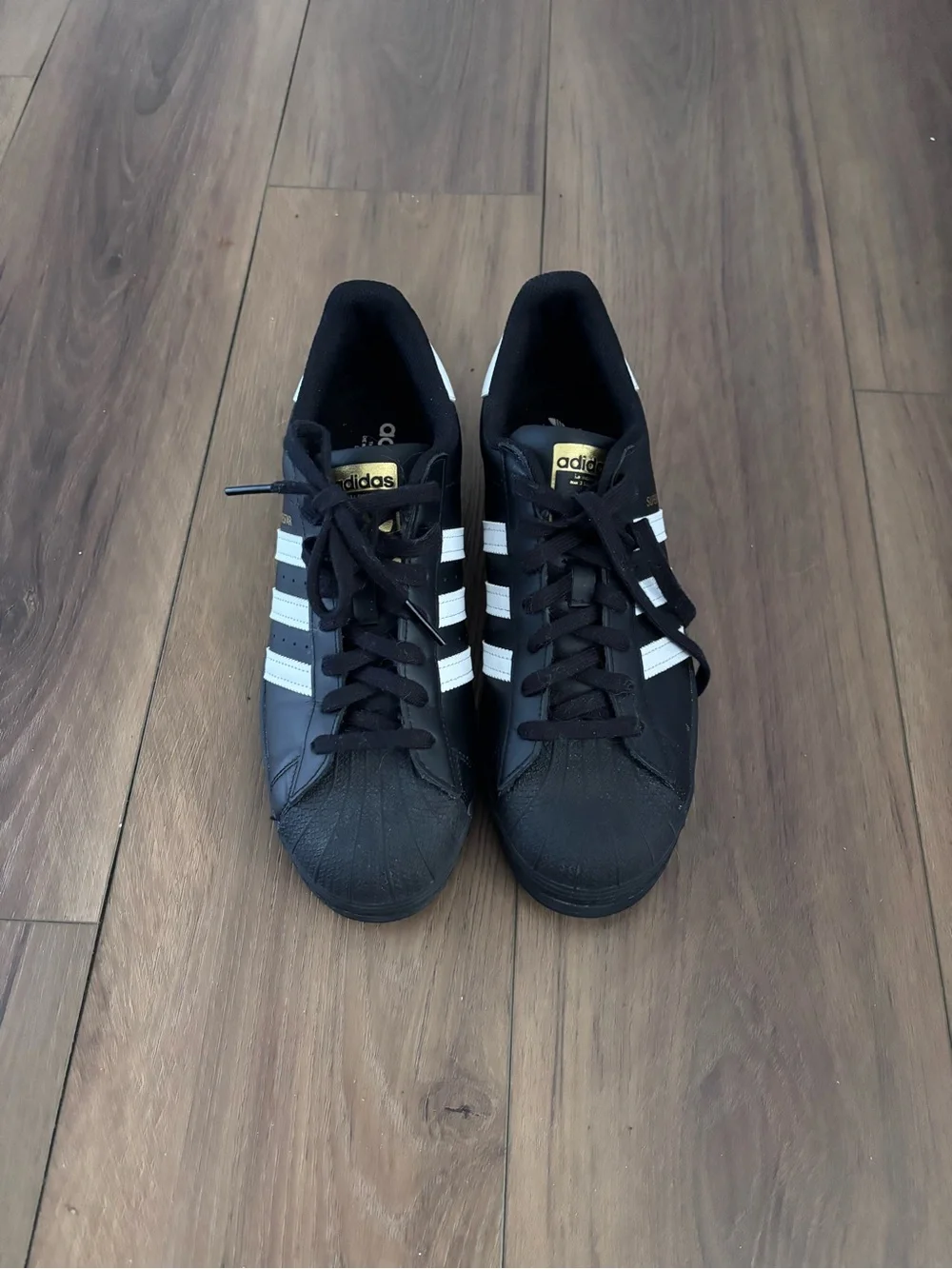 adidas Black and White Classic Shell-Toe Sneakers